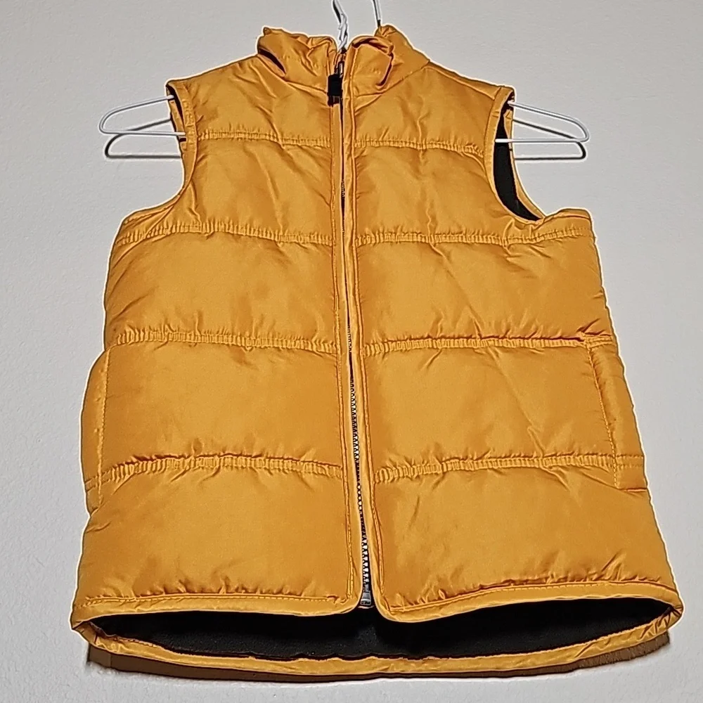 Carter's Kids Mustard Yellow Puffer Vest Fleece Lined M 5-6 Layer Outerwear